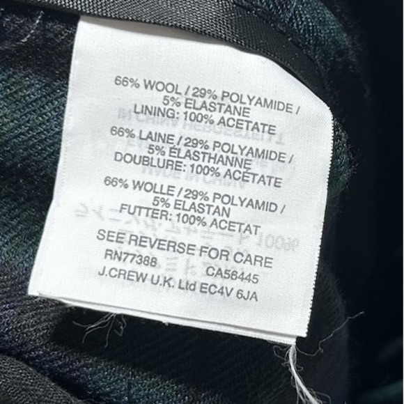 Crewcuts Boys Size 14 Ludlow Wool Blend Dress Pant Christmas Tartan Plaid Green - Picture 4 of 7